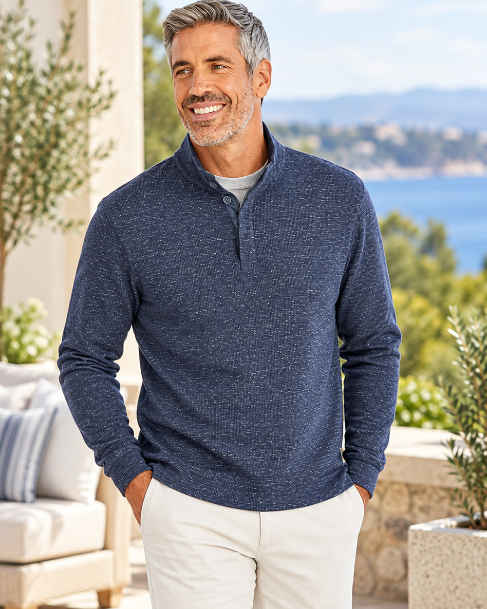 johnnie-O Baker Henley Pullover 2XL Wake NWT Coastal Cabincore